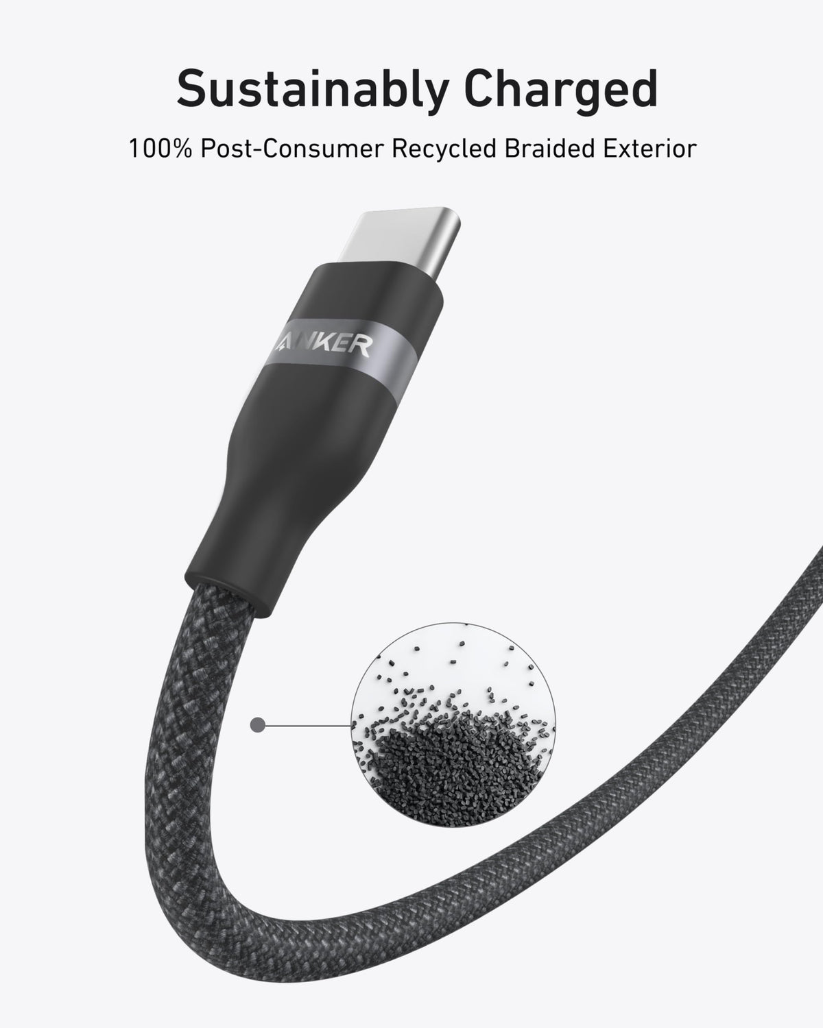 Anker Prime Charger (200W, 6 Ports, GaN) and Anker USB-C to USB-C Cable (6 ft, 240W, Upcycled-Braided)
